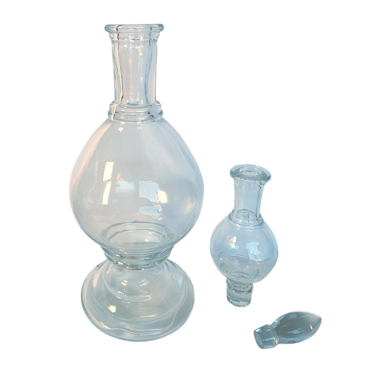 Vintage Pharmacy Show Globe 3-Pc Apothecary Display 12.75" Original Stopper