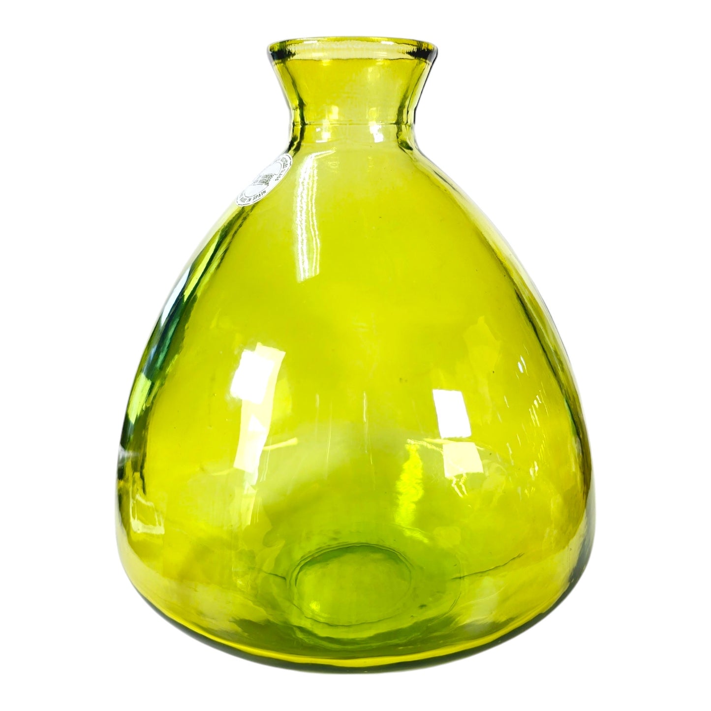 Vidrios San Miguel Spring Green 100% Recycled Glass Vase, Hand Made Spain, 7" H