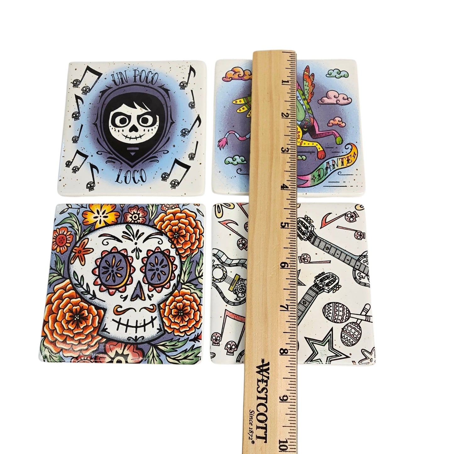 Disney Pixar Coco Stoneware Coasters Dia De Los Muertos Coaster Set of 4