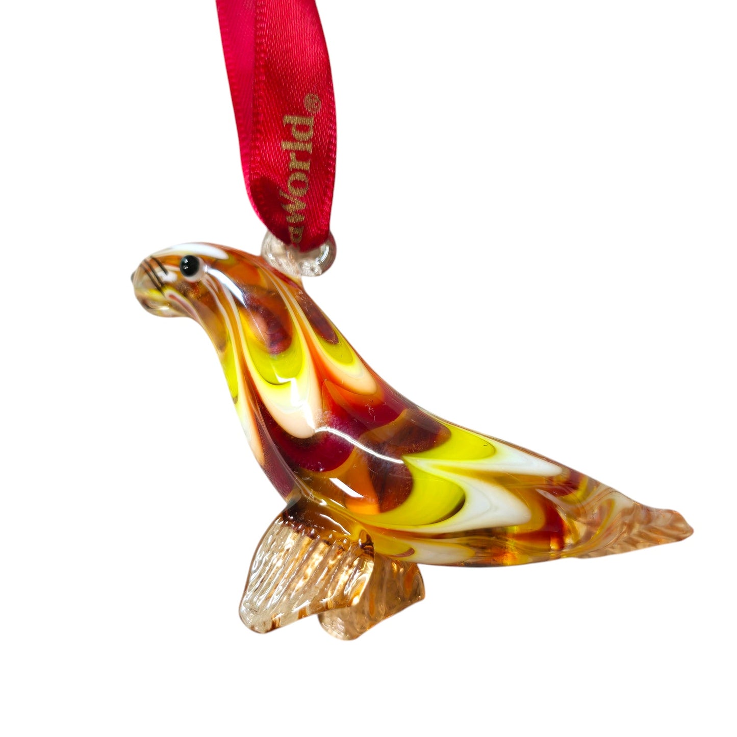 SeaWorld Passholders Glass Seal Ornament Multi Color