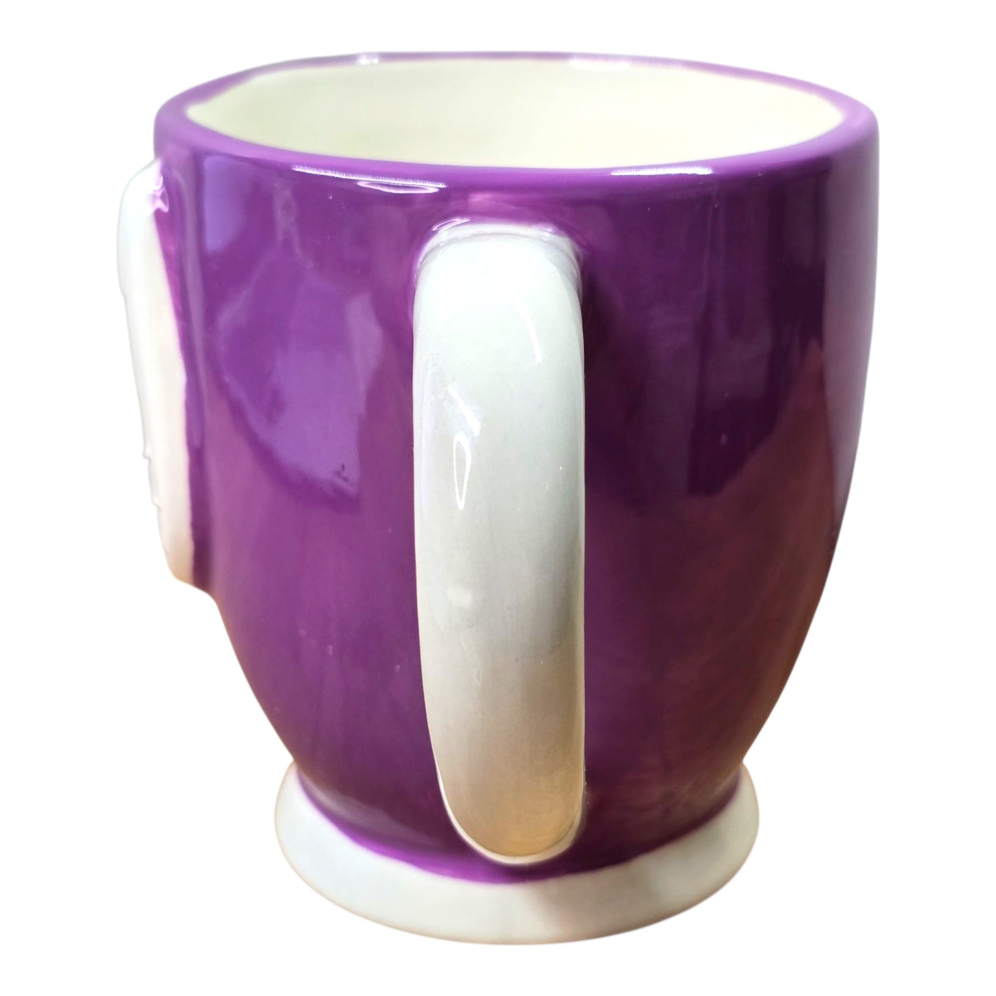 DEI Crazy Cat Lady Coffee Mug Purple Ceramic Novelty Cat Face Cup Collectible