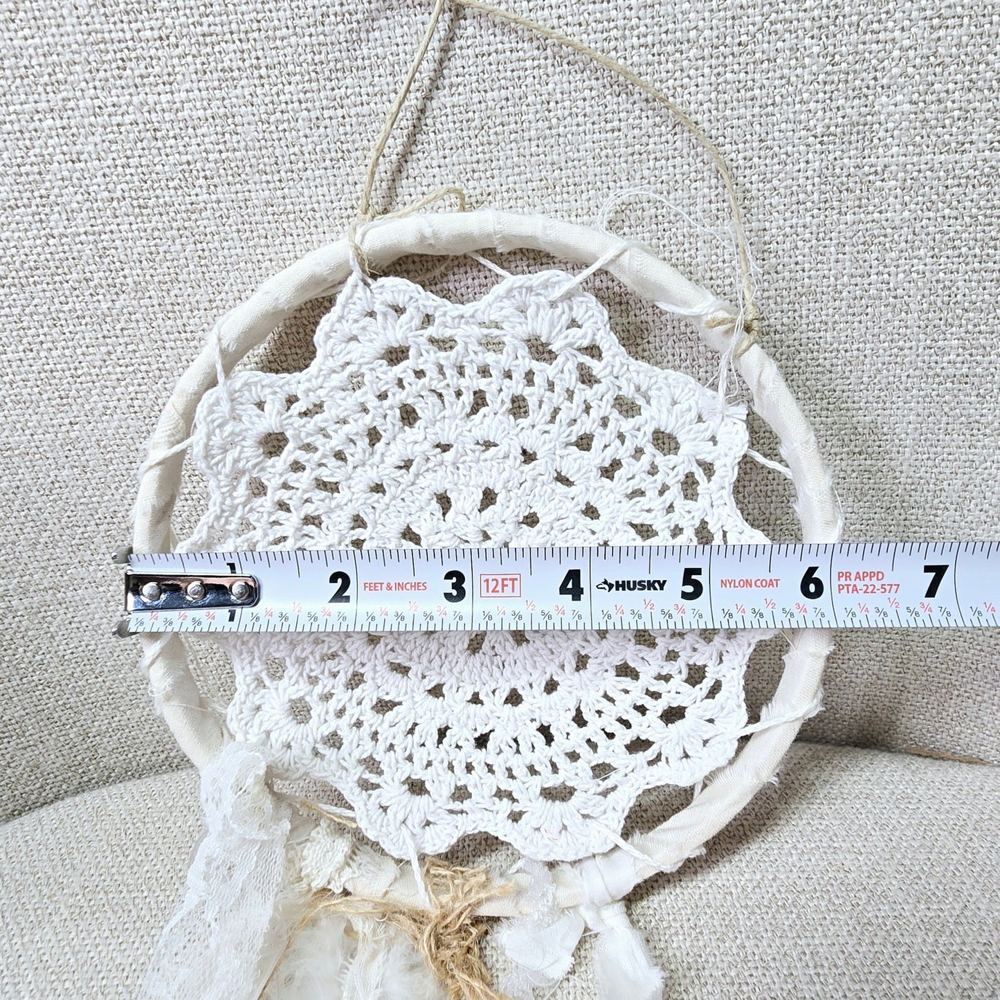 Ribbon and Lace Dream Catchers Set of 3 Bojo Style Shabby Chic Handcrafted Decor