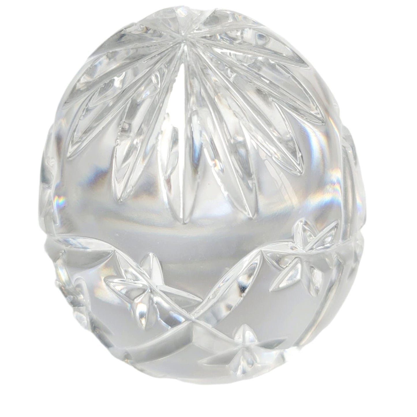 Cut Glass Lead Crystal Egg Paperweight