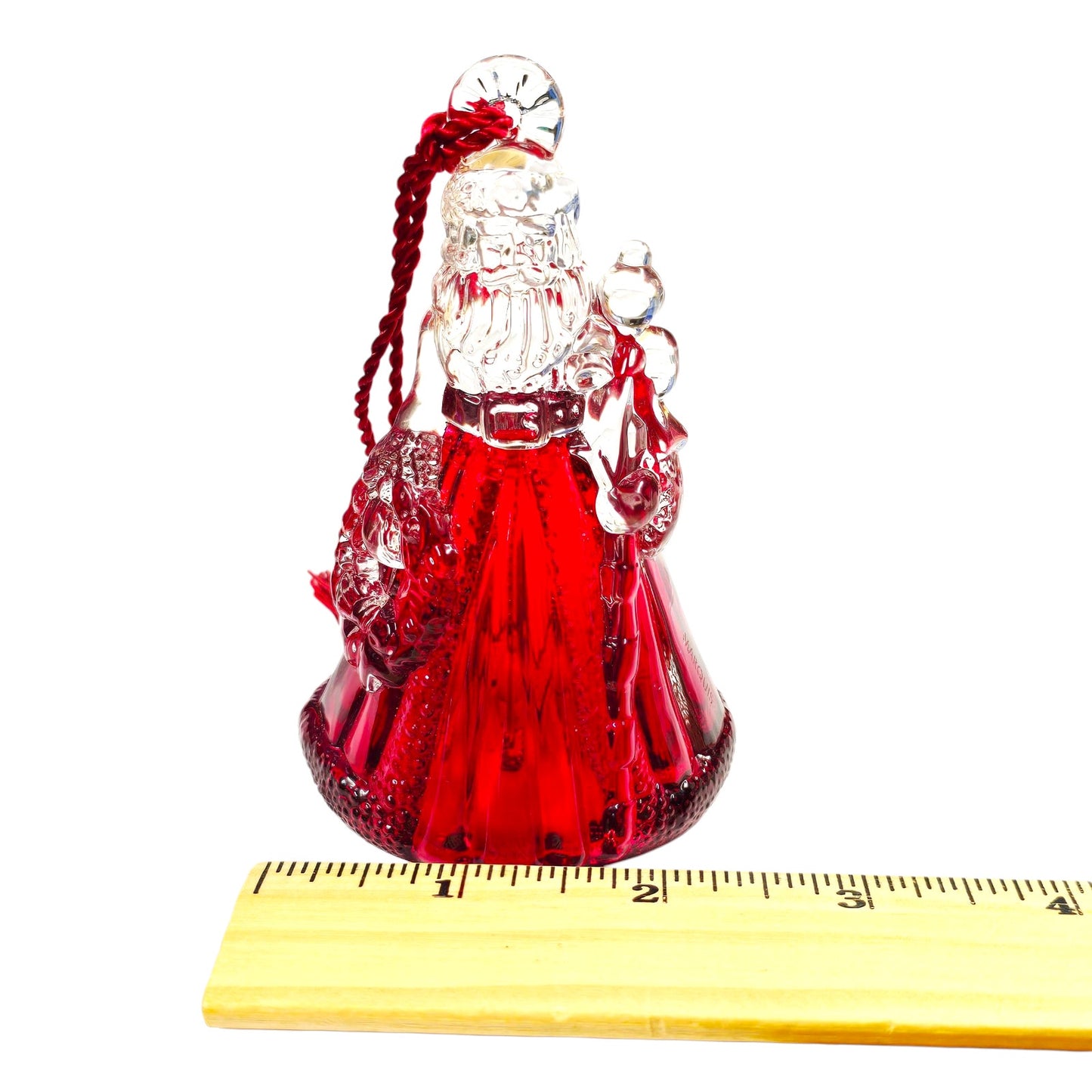 Vintage Marquis by Waterford Red Crystal Santa Bell Christmas Bell Ornament Ltd