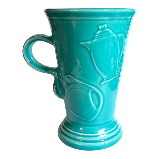 Homer Laughlan Fiesta Turquoise Blue Latte Pedestal Mug, 6"