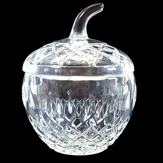 Crystal Lidded Acorn / Apple Jam Jar, Crystal Sugar Jar with Lid Fall Decor