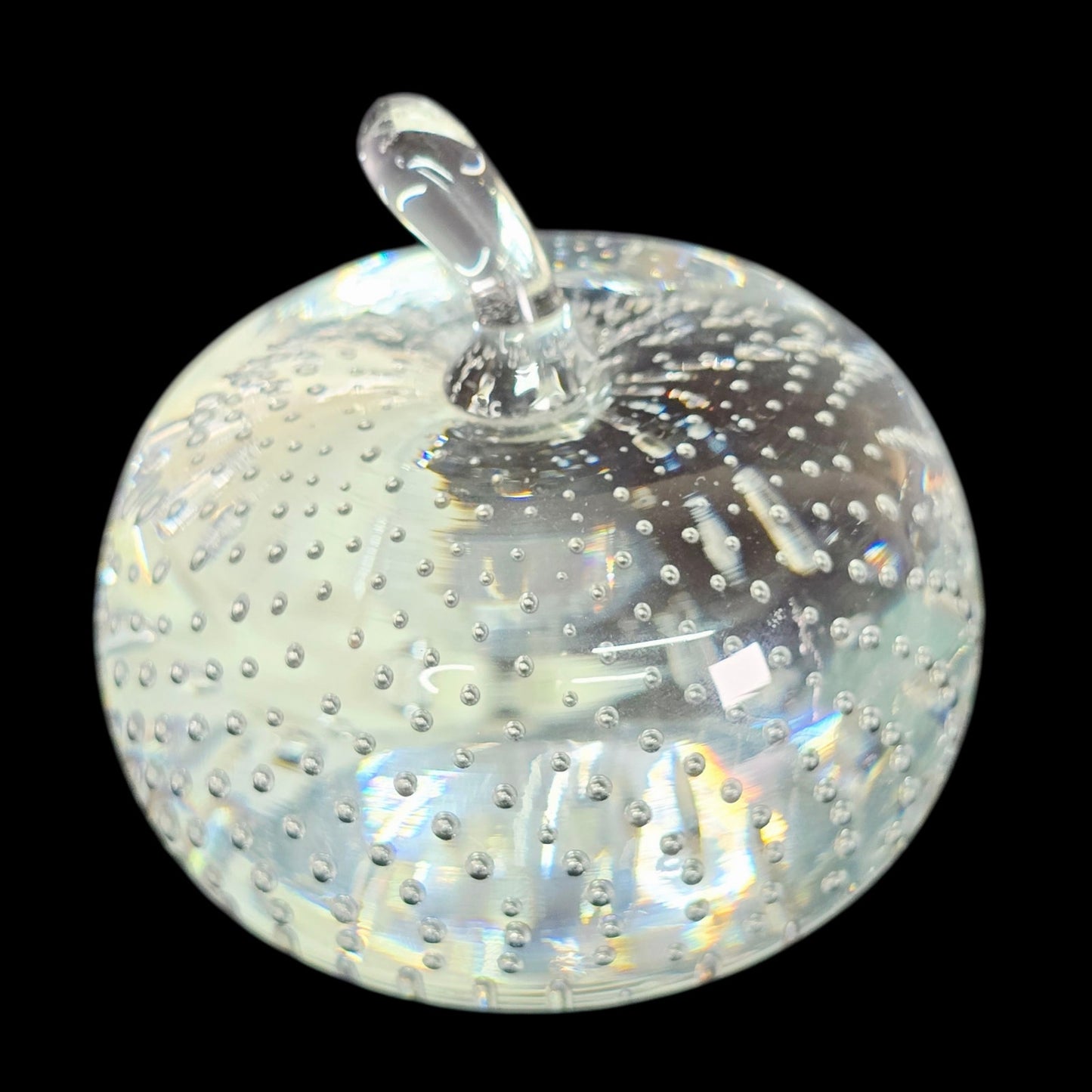 Mikasa Glass Apple Paperweight "Fruits of Life" Bullicante Control Bubbles