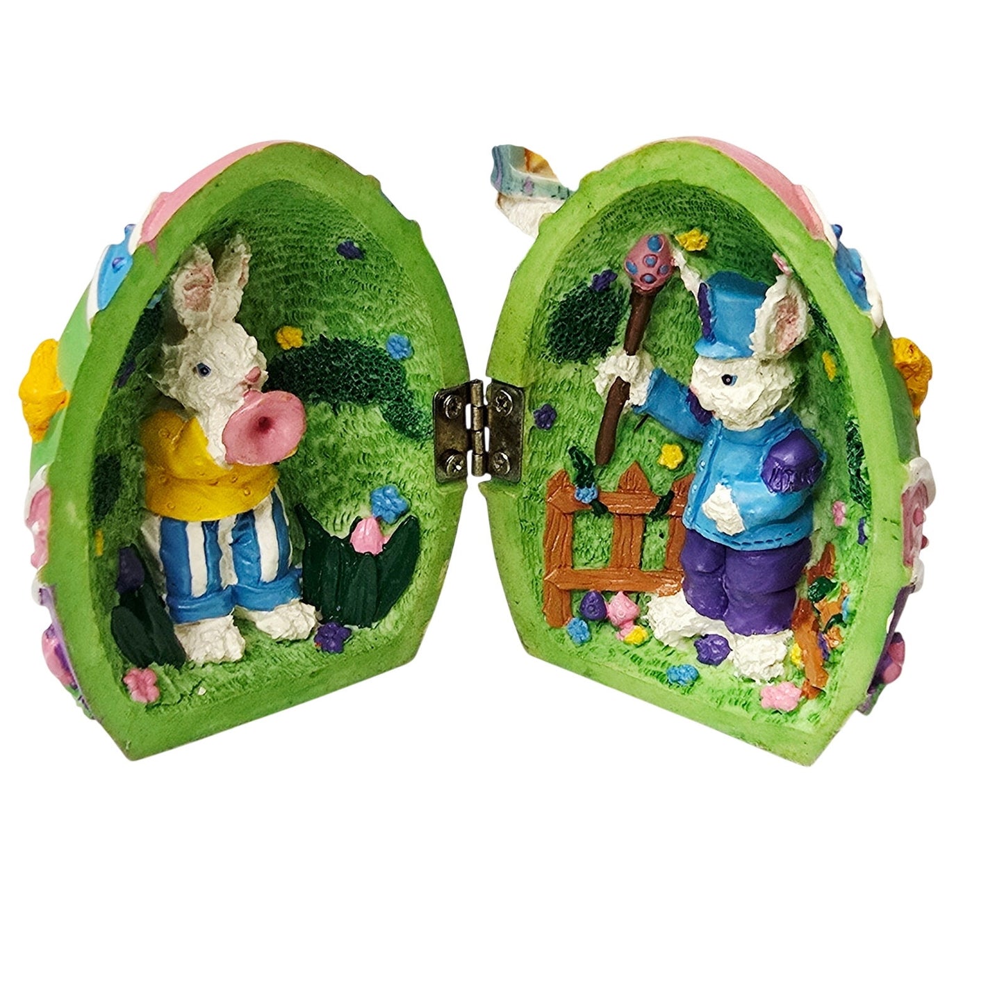 Vintage Easter Bunny Figurine Lot (6) Magic Creations 1997 Hinged & Resin