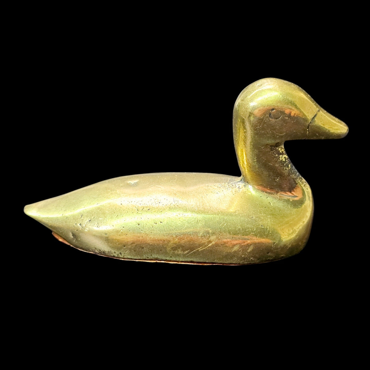 Vintage Solid Brass Duck & Goose Figurines Pair Miniature Waterfowl Birds
