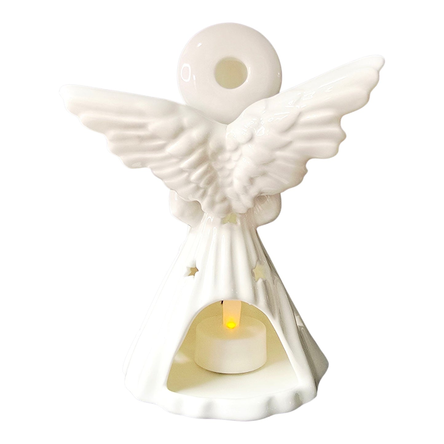 Vtg Harrods London 1990 Porcelain Angel Figurine Fruit Garland Candle Holder