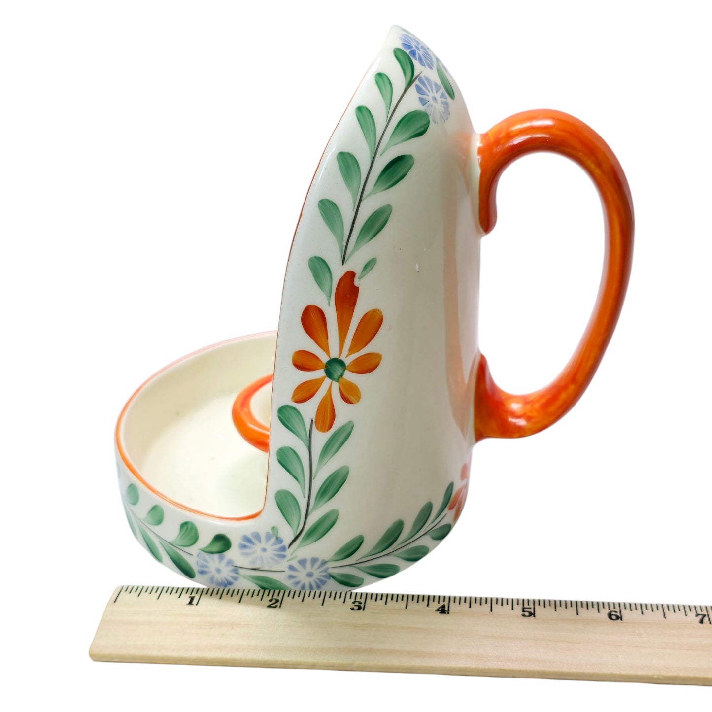 AS IS Czechoslovakia Art Deco Vintage Urbach Ditmar Hand Painted Candleholder FLAW
