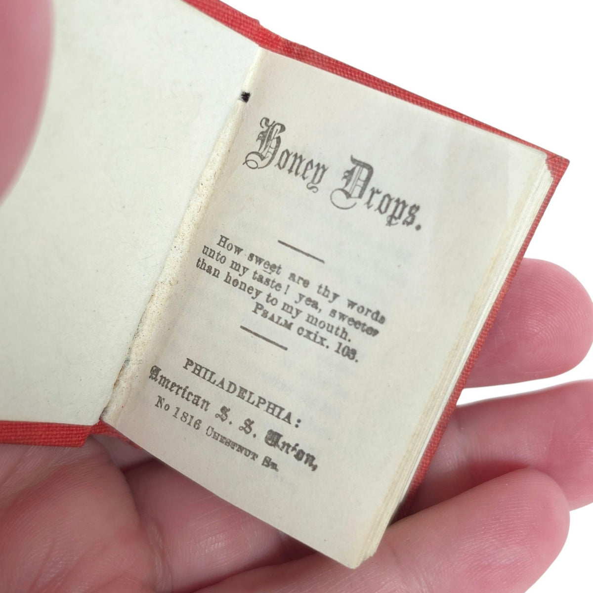 Antique Miniature Honey Drops Christian Devotional Scripture Book Pocket Size