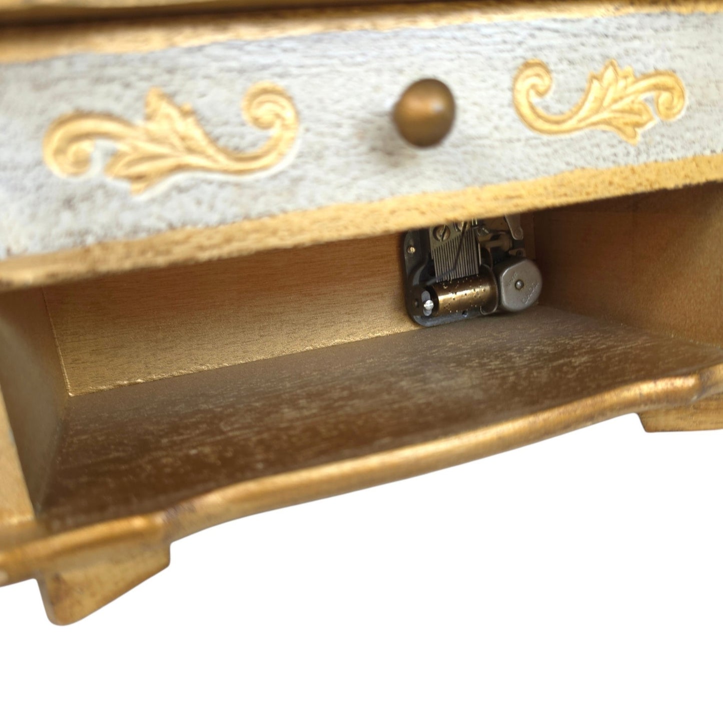 (Reserved for Customer) Vintage Florentine Wood Music Box Jewelry Box Made in Japan Plays: Green Sleeves