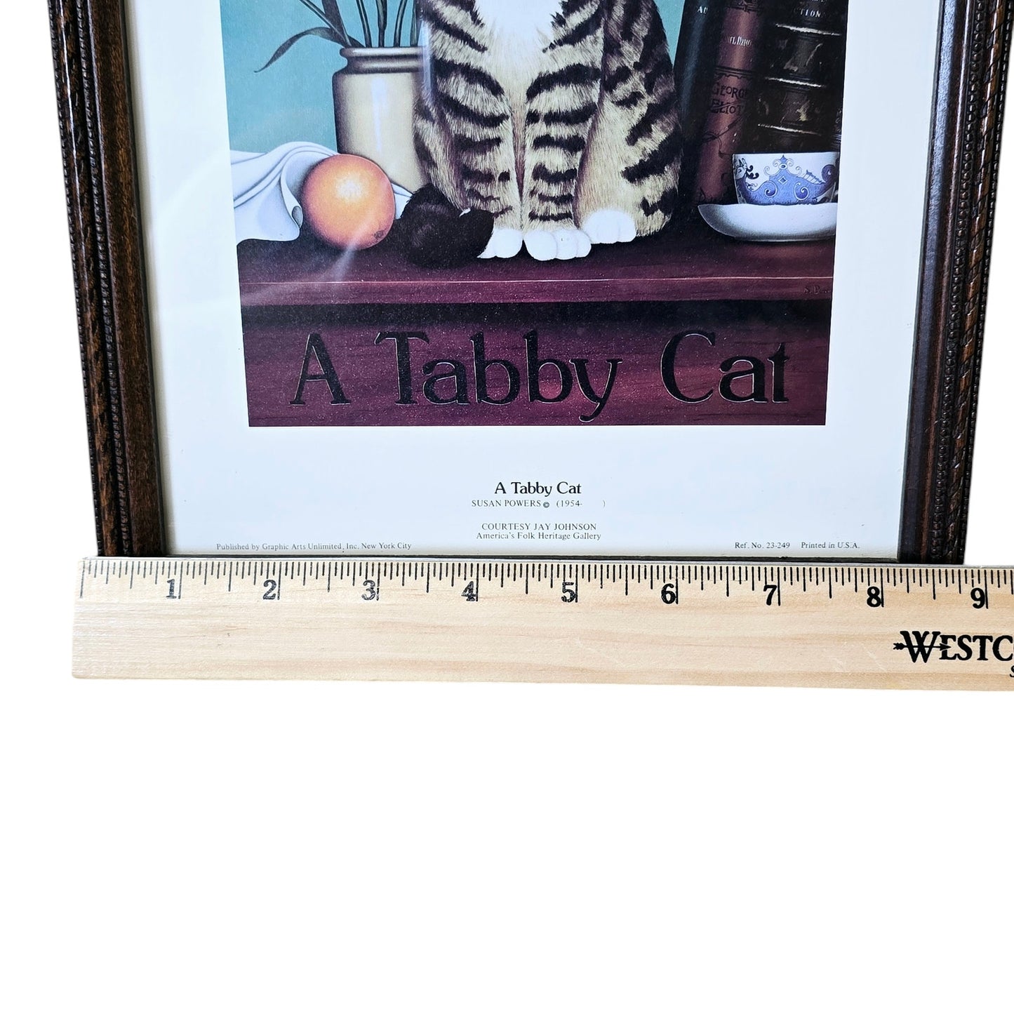 "A Tabby Cat" Framed Print, by Susan Powers 9 x 11"