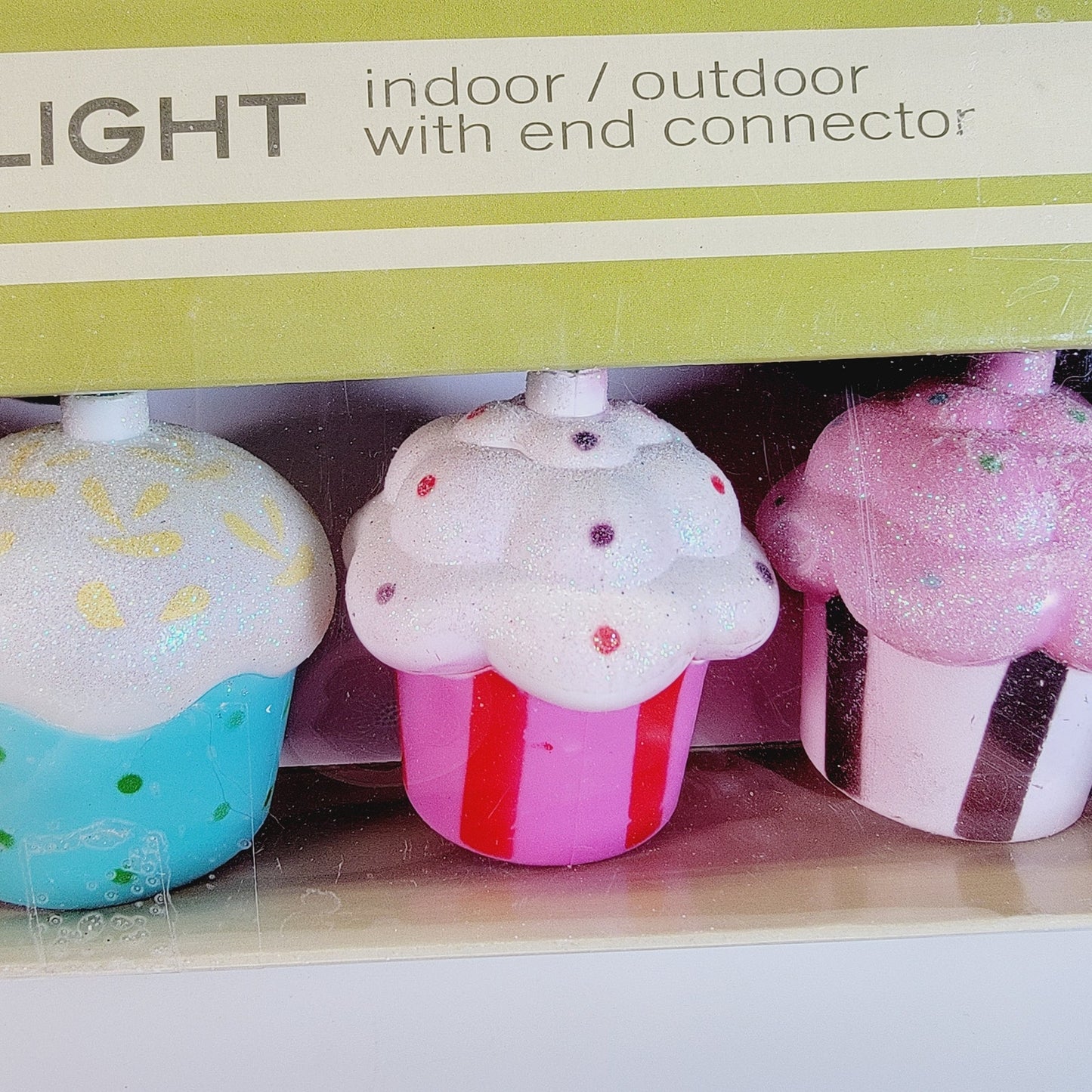 Kurt Adler Cupcake Blow Mold Party Lights / String Lights 10 Lights Indoor / Outdoor New in Box