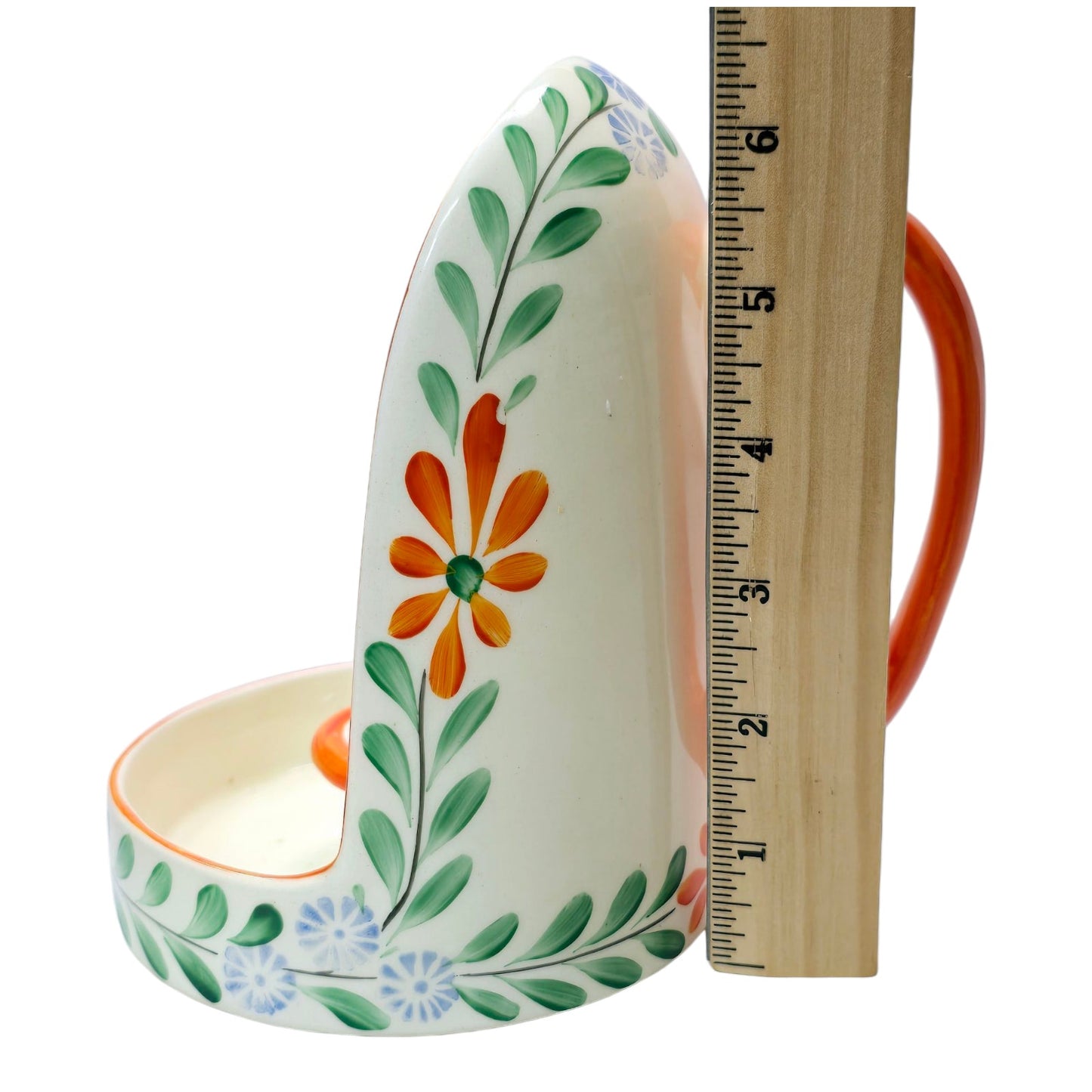 AS IS Czechoslovakia Art Deco Vintage Urbach Ditmar Hand Painted Candleholder FLAW