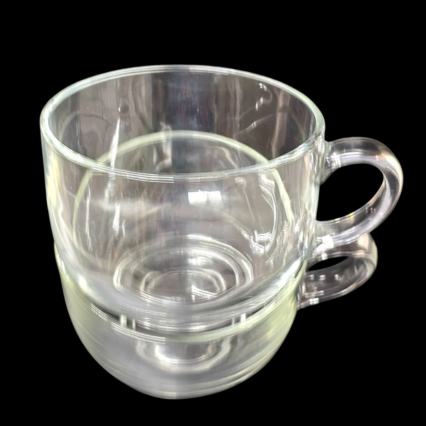 Set of 2 Oversized Large Glass Coffee Mug Cup 22oz Made In Italy