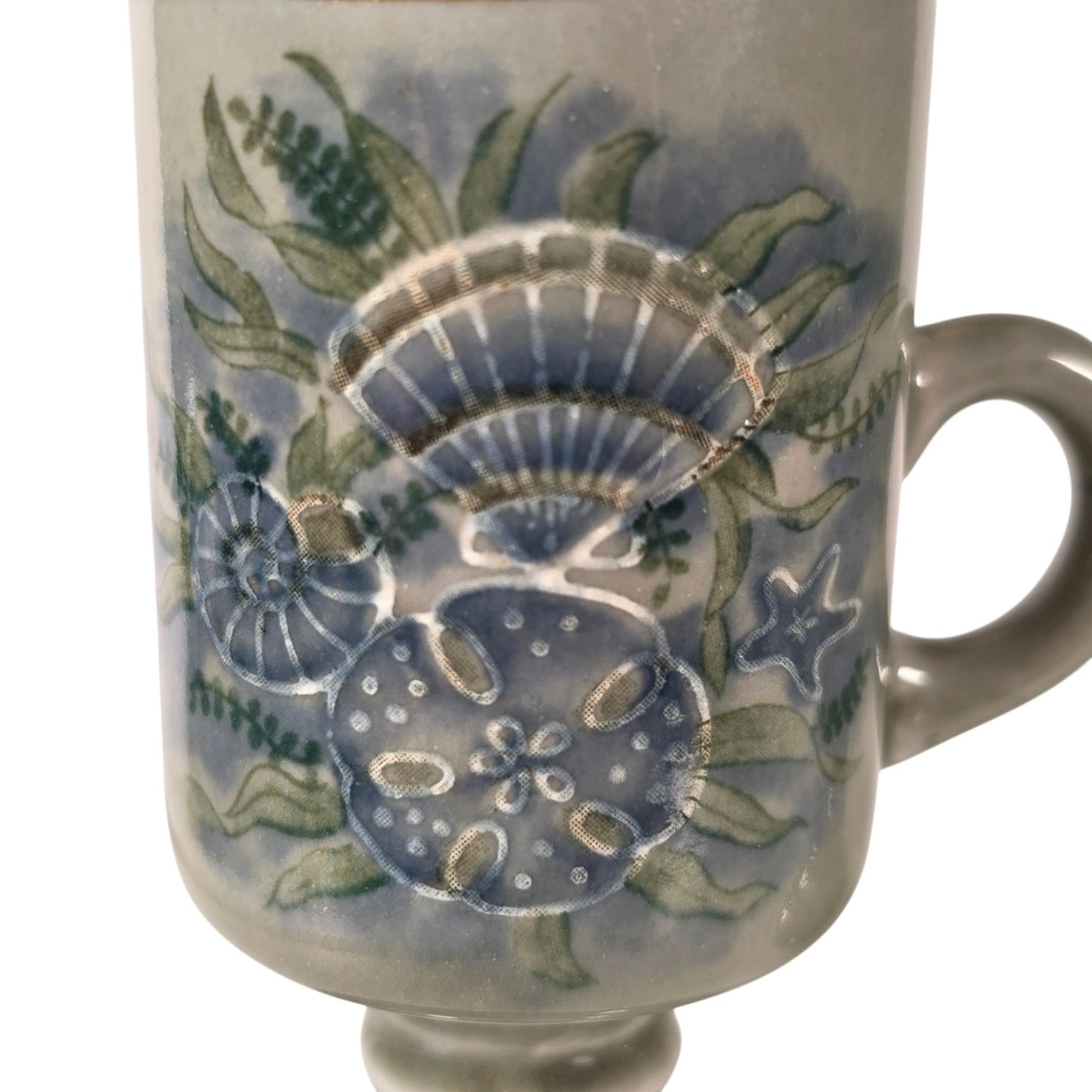 Vintage Otagiri Irish Coffee Mugs Coastal Nautical Shell Scallop Sand Dollar