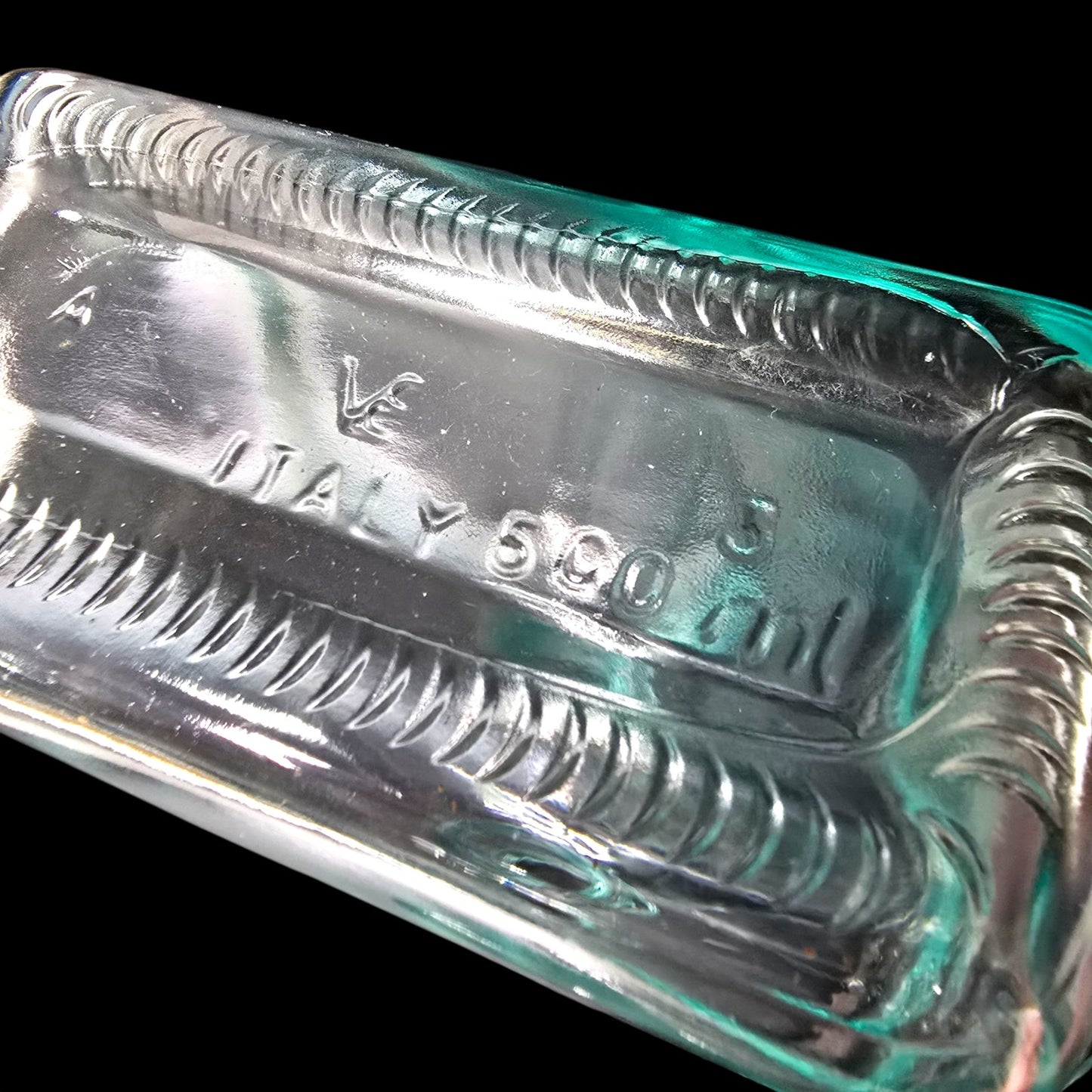 Pair Italian Glass Bottles Italy 500 ml Recycled Glass Apothecary Farmhouse Boho