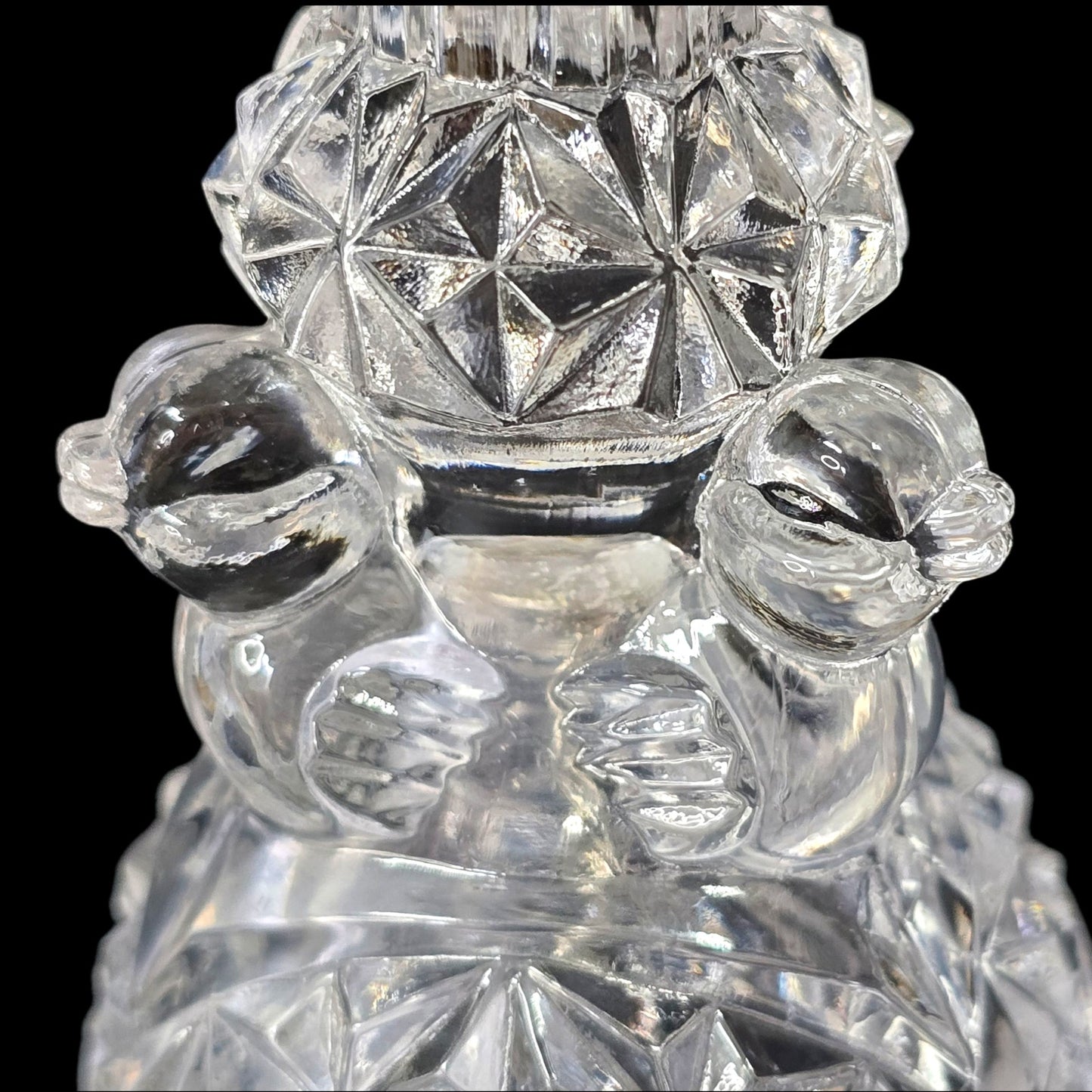 Vtg Hofbauer Byrdes Lead Crystal Bell Germany Red Bird Sticker, Etched Songbird