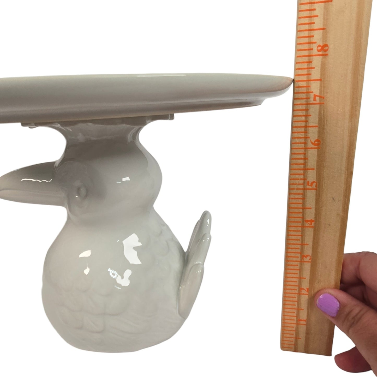 The Cellar Macy's Whimsical White Figural Toucan Ceramic Cake Stand 10.25"