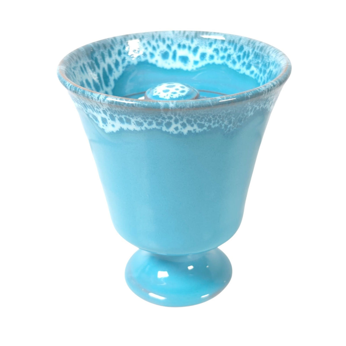 Pythagorean Greedy Cup Blue White Glazed Pottery Goblet Cup of Justice