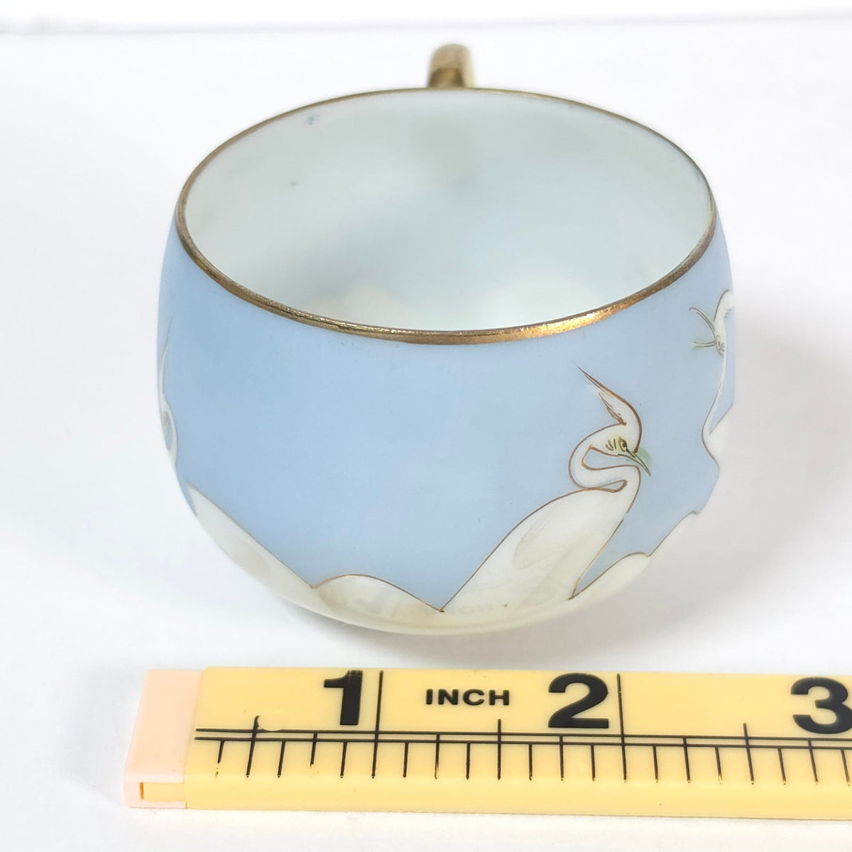 Vintage Japanese Blue Sky Crane Eggshell Porcelain Replacement Teacup