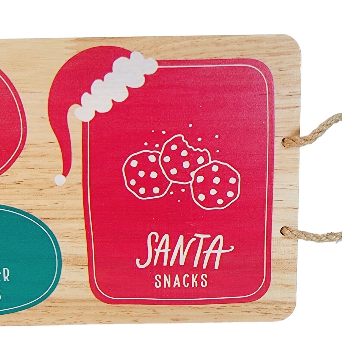 Target Christmas Wood Santa Cookie Tray: Santa Snacks, Drink, Reindeer Treats