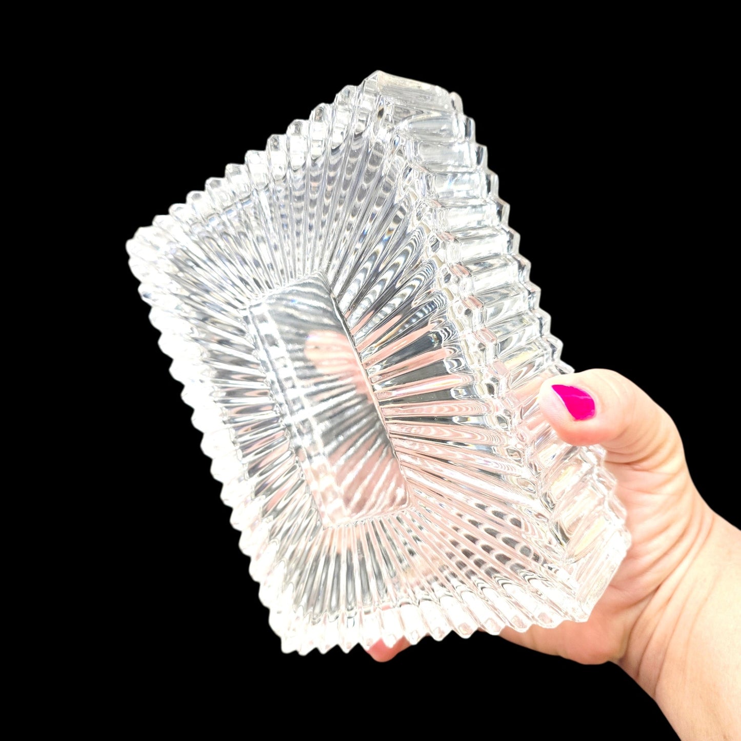 Vtg Godinger Crystal Legends 24% Lead Crystal Trinket Jewelry Box Dresser Box