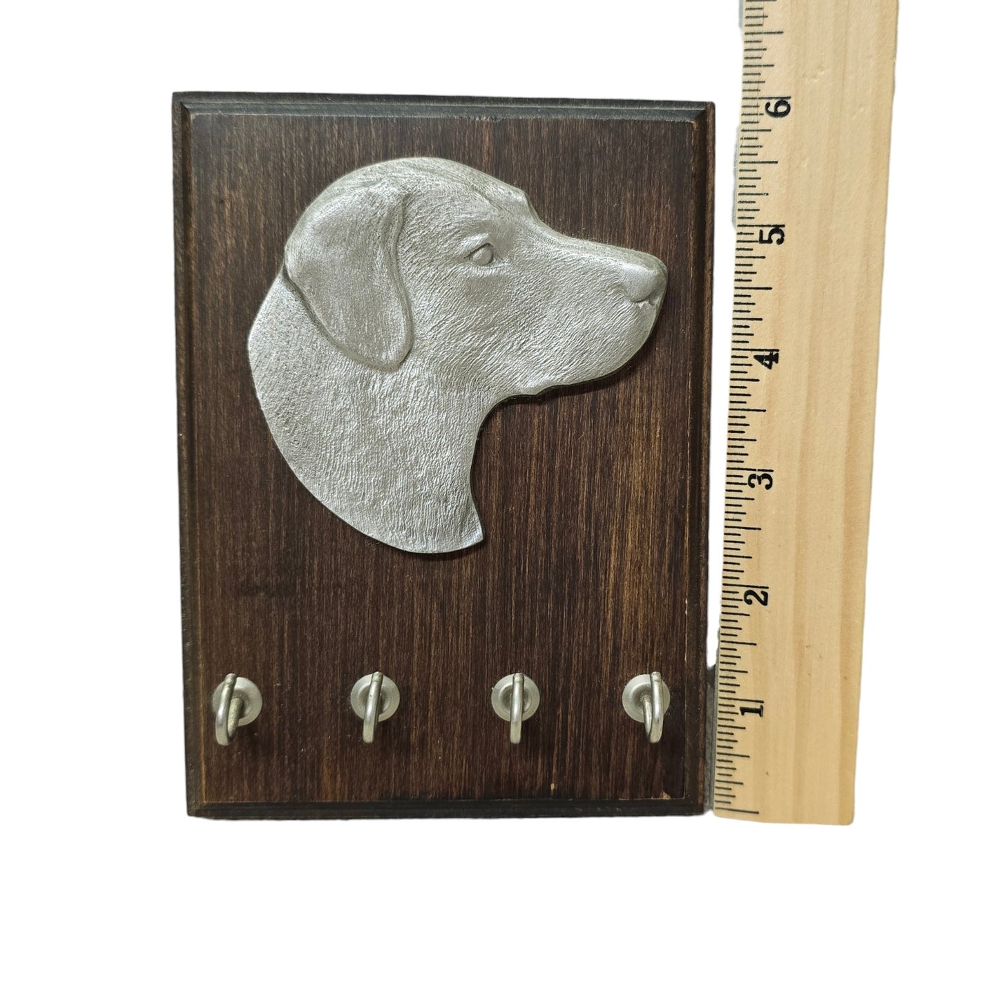 Wood and Metal Labrador Dog Leash Holder Key Hook