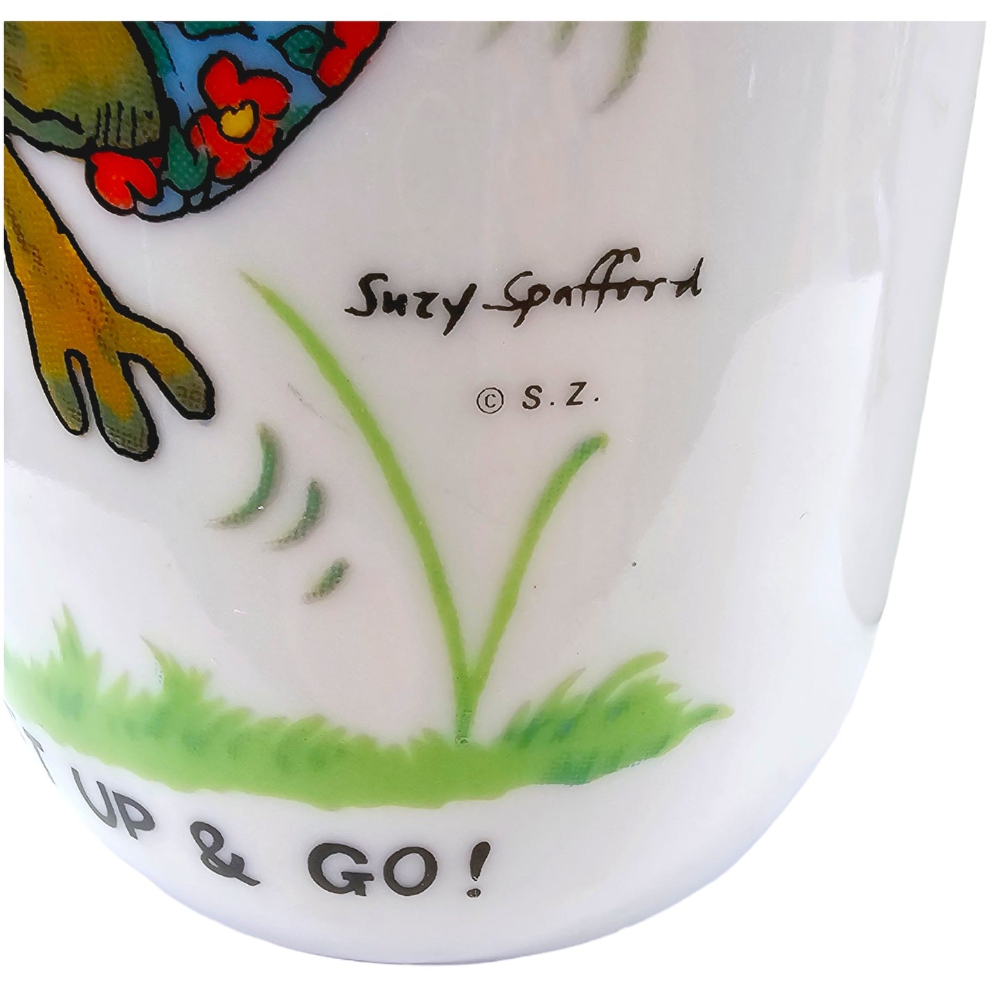 Set of 2 1976 Suzy's Zoo Frog Mugs by Enesco Coffee Mugs, Suzy Zoo Tea Mug Get Up and Go, Rise and Shine Frogs