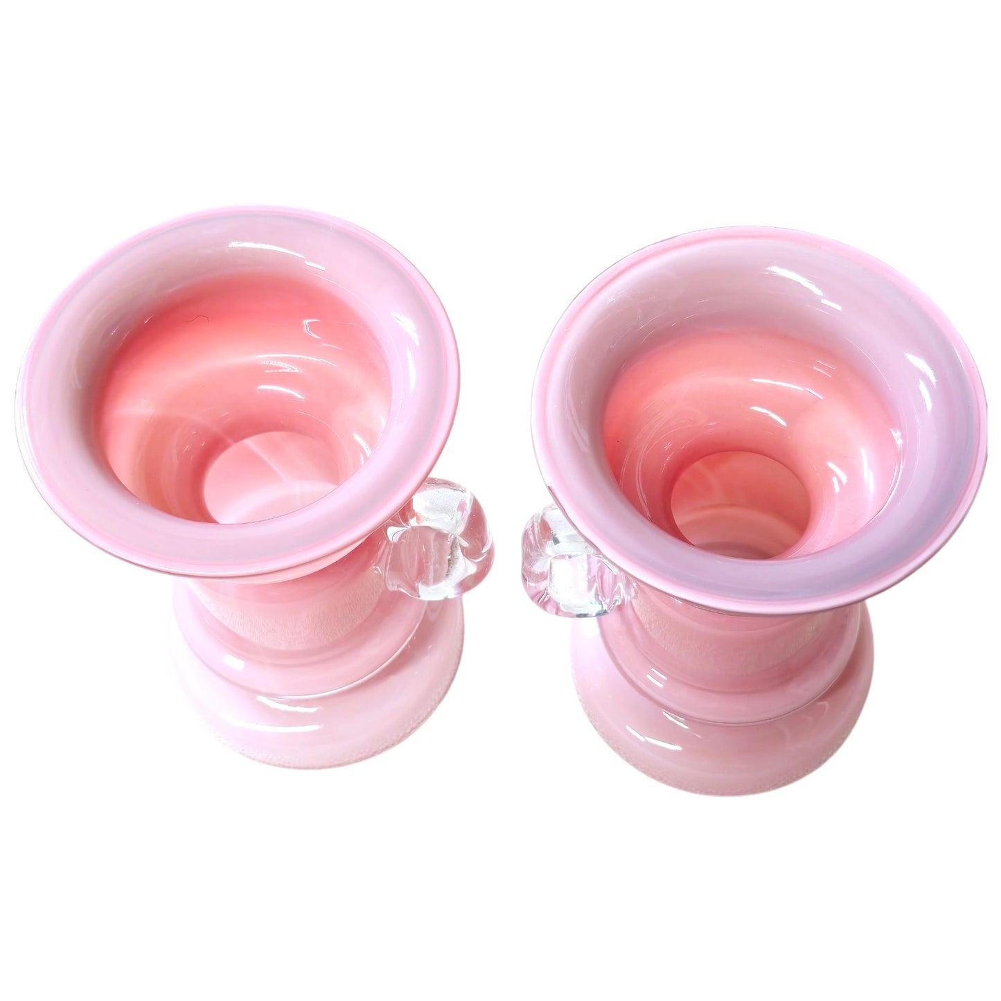 Pink Polish Glass Vases, Jerzy-Sluczan-Orkusz Midcentury Vintage Candle Holder