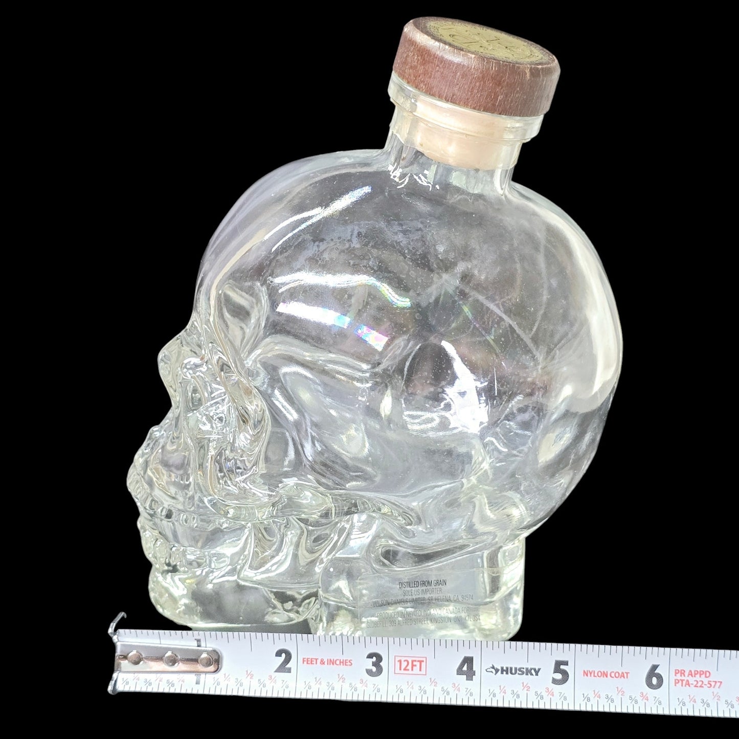 Smaller Crystal Head Vodka Skull Bottle (Empty) 750 ml w/Original Stopper 7"