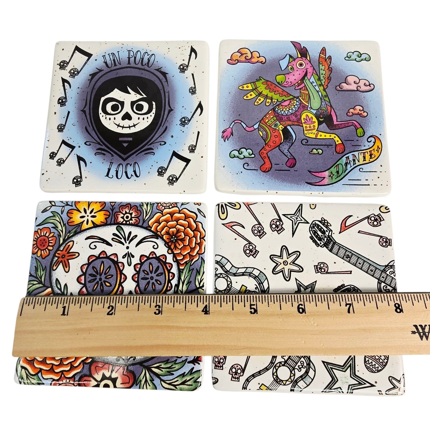 Disney Pixar Coco Stoneware Coasters Dia De Los Muertos Coaster Set of 4