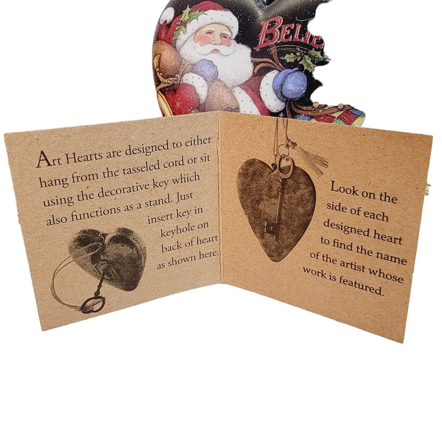 Demdaco "Believe Santa" Art Heart, Art-Inspired Sculptured Heart With Key Stand