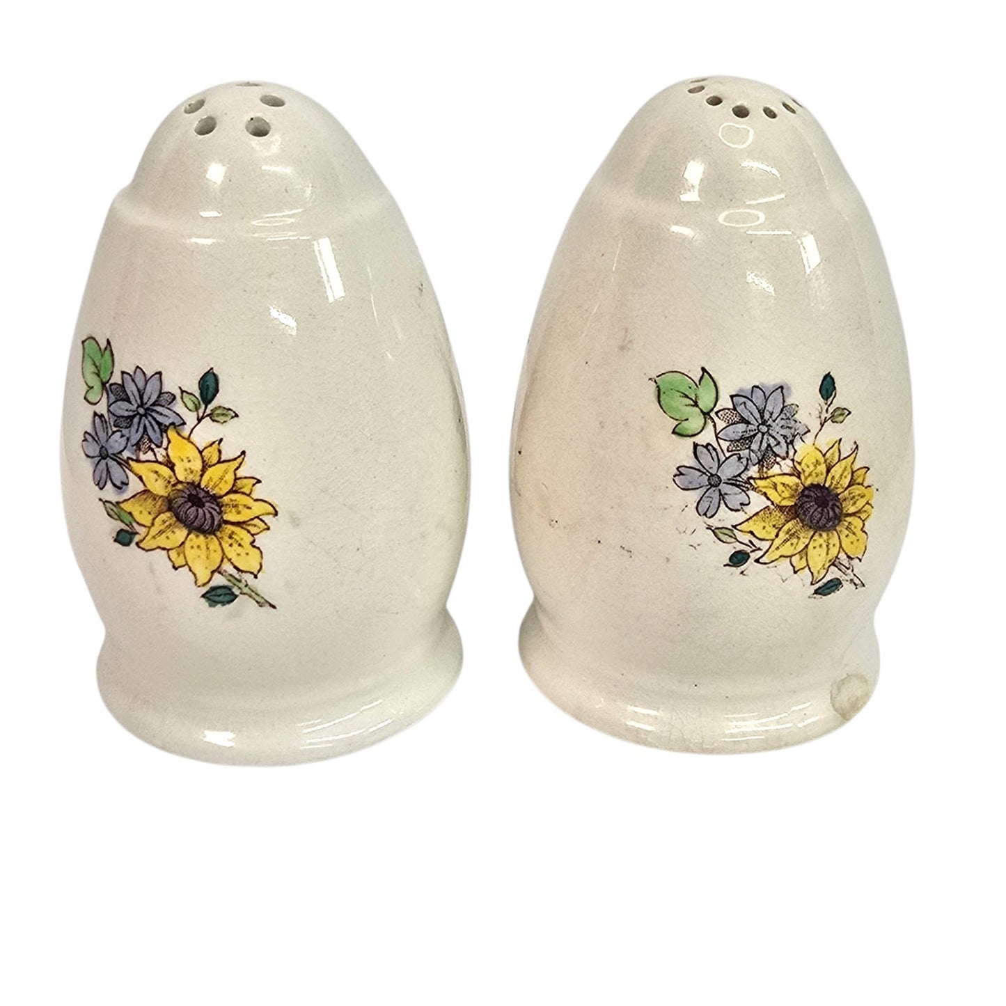 Spode England Reynolds Fruit Salt Pepper Shakers Vtg 1972 MME Gilder Mark FLAW