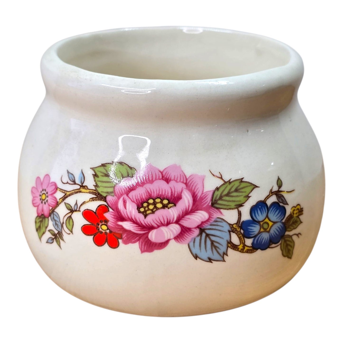 Vintage Sirius Enterprises 1985 Collector Pottery Small Bowl With Flowers