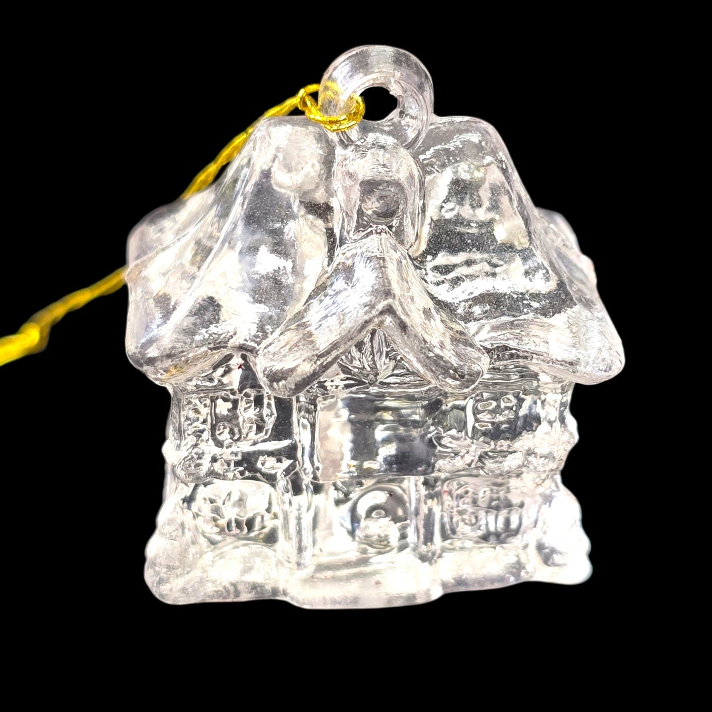 Set of 6  Vintage Miniature Clear Acrylic Christmas Ornaments