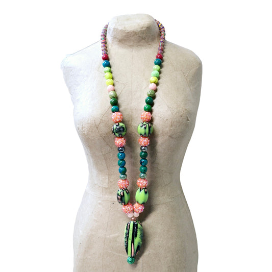 Colorful Hand-Crafted Stretch Beaded Necklace