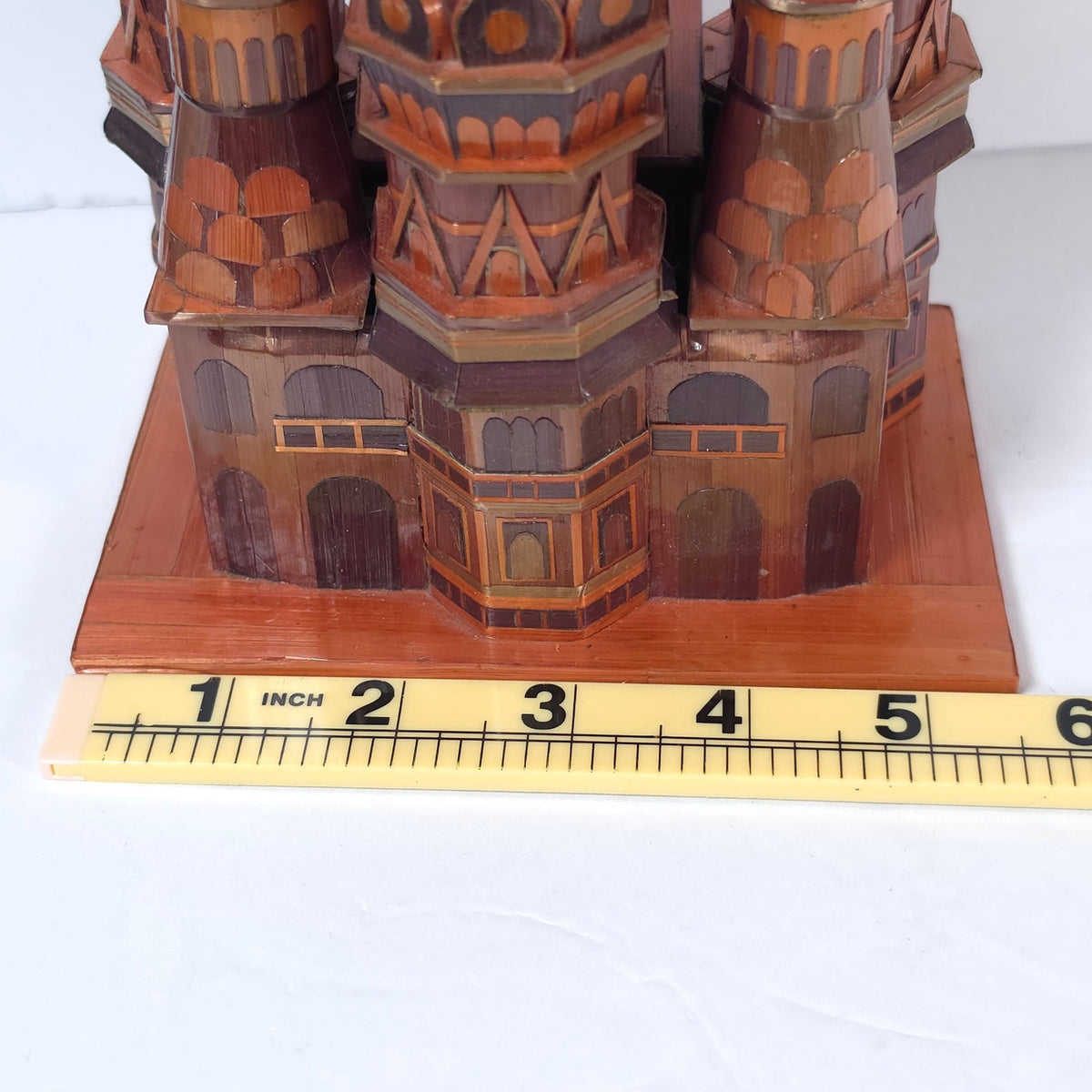 Vintage Saint Basil's Cathedral Straw Marquetry Souvenir Model