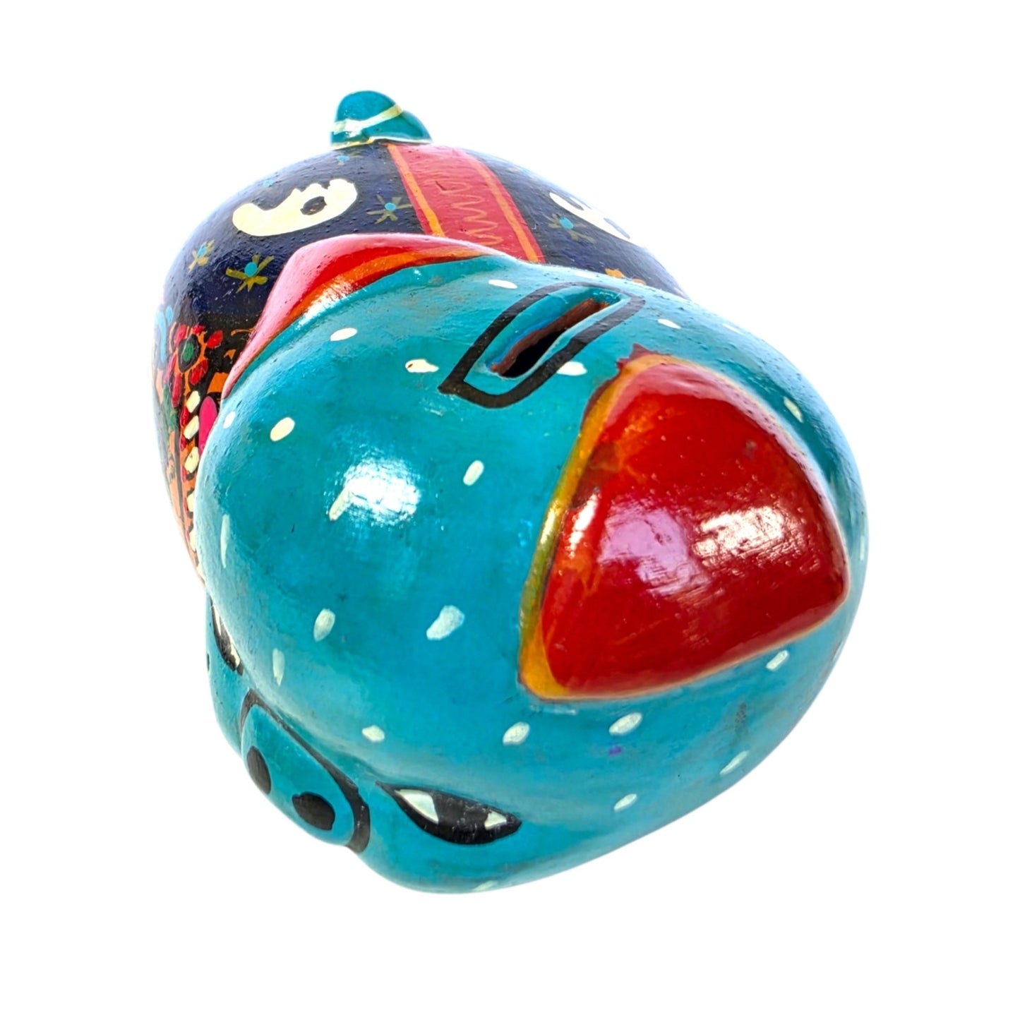 Vtg Mexican Folk Art Piggy Bank & Sombrero Ashtray / Trinket Dish Tonala Pottery