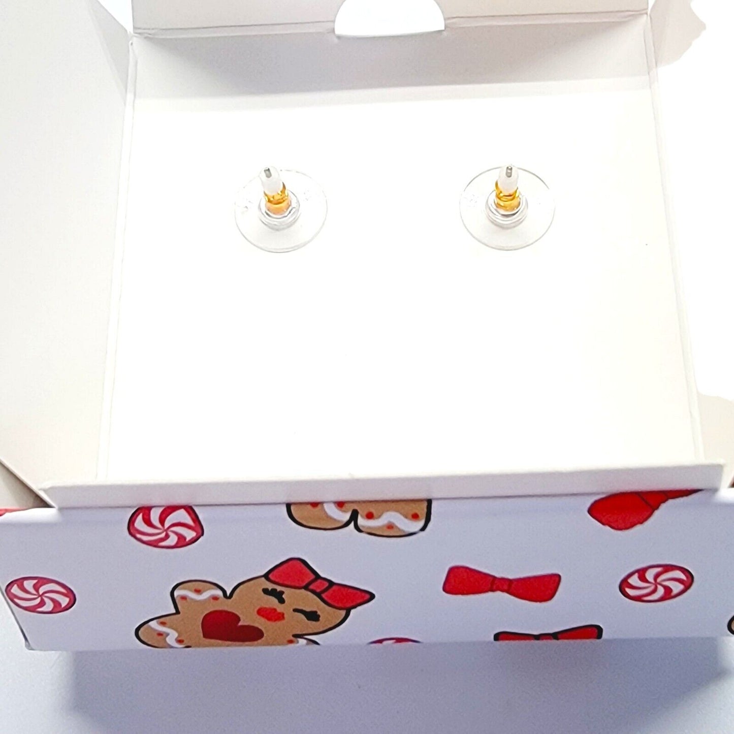 Betsey Johnson Glittering Gingerbread Earrings NEW in BOX