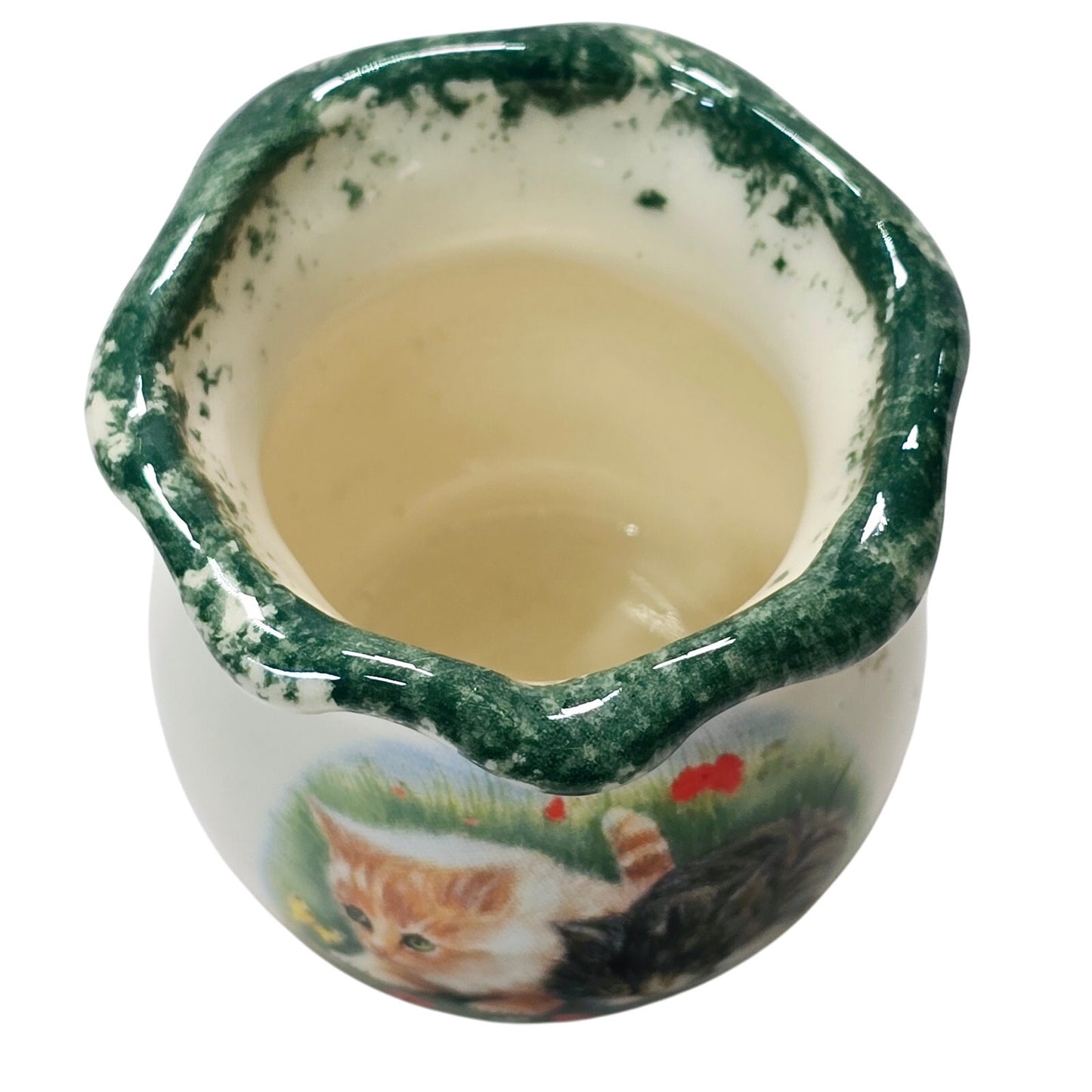 Hobby Farm Pottery Trinket Vase with Kittens Transferware