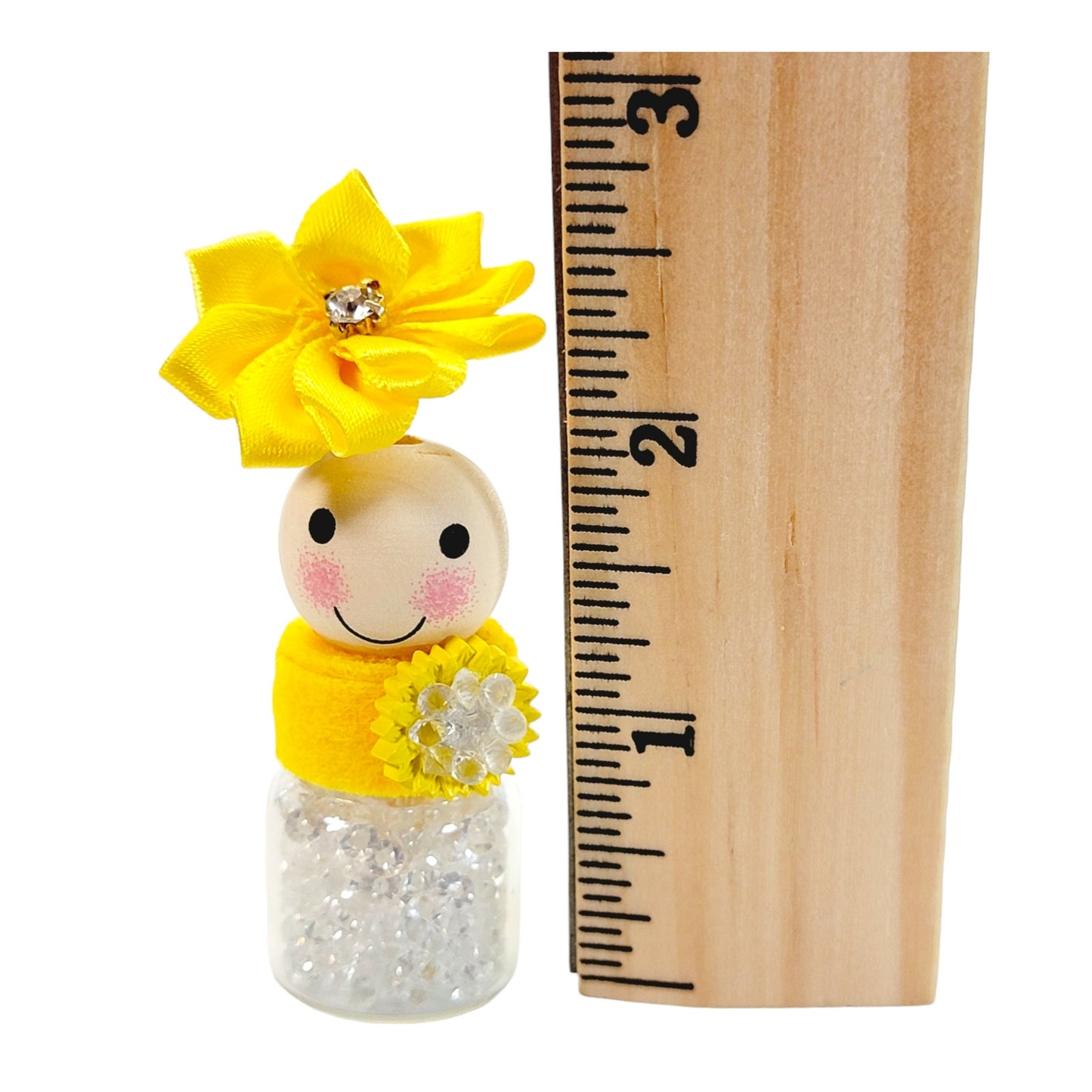 Yellow Flower Sparkly Single Hat Pin Holder