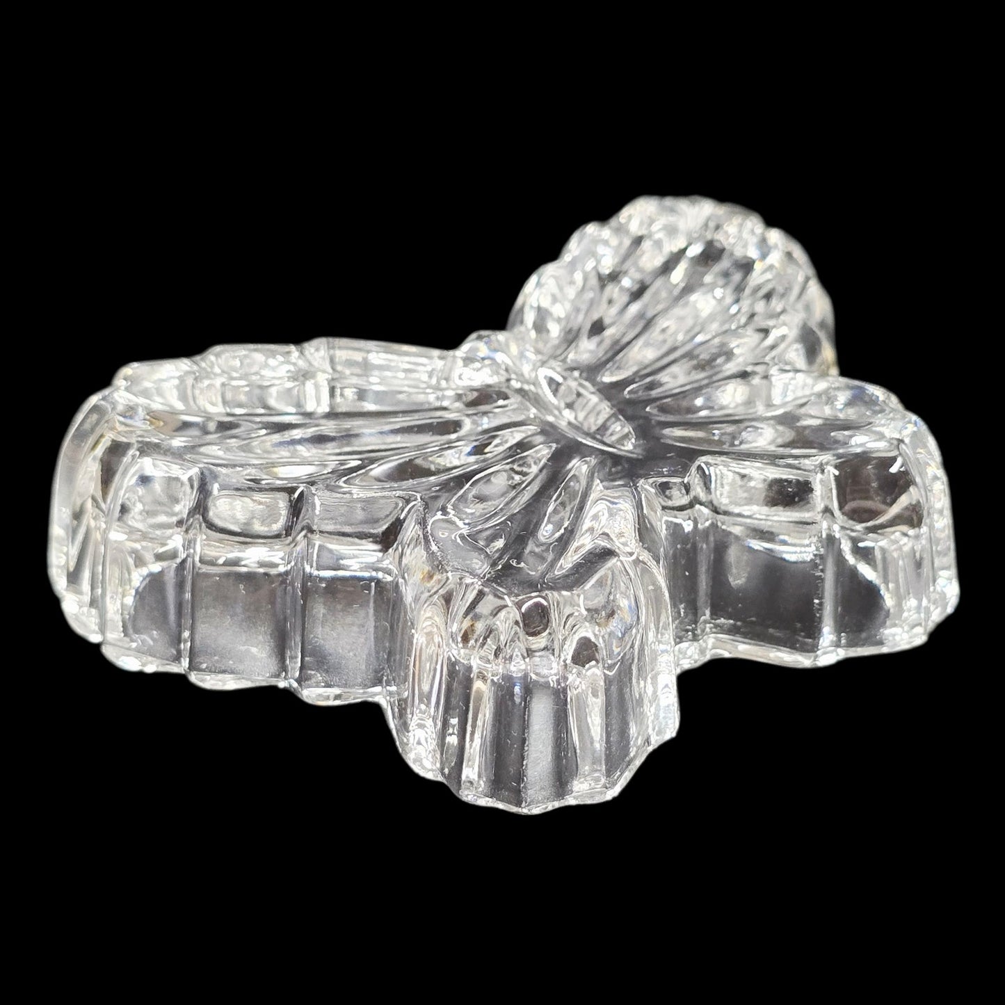 Vtg Gorham Lead Crystal Butterfly Trinket Box Full Lead Crystal West Germany