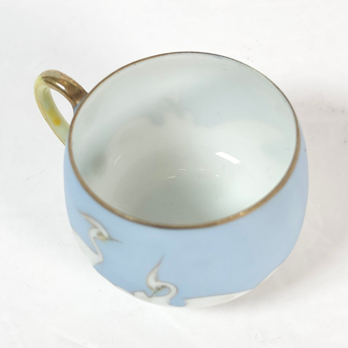 Vintage Japanese Blue Sky Crane Eggshell Porcelain Replacement Teacup