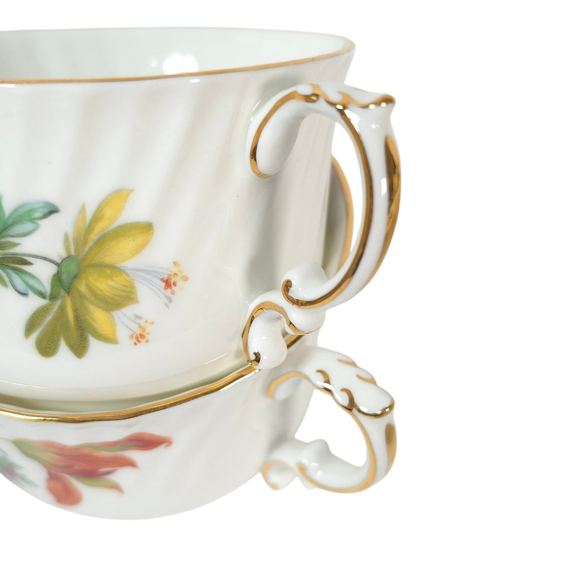 Vintage Oakley England Fine Bone China Floral Tennis Set Cup Snack Plate