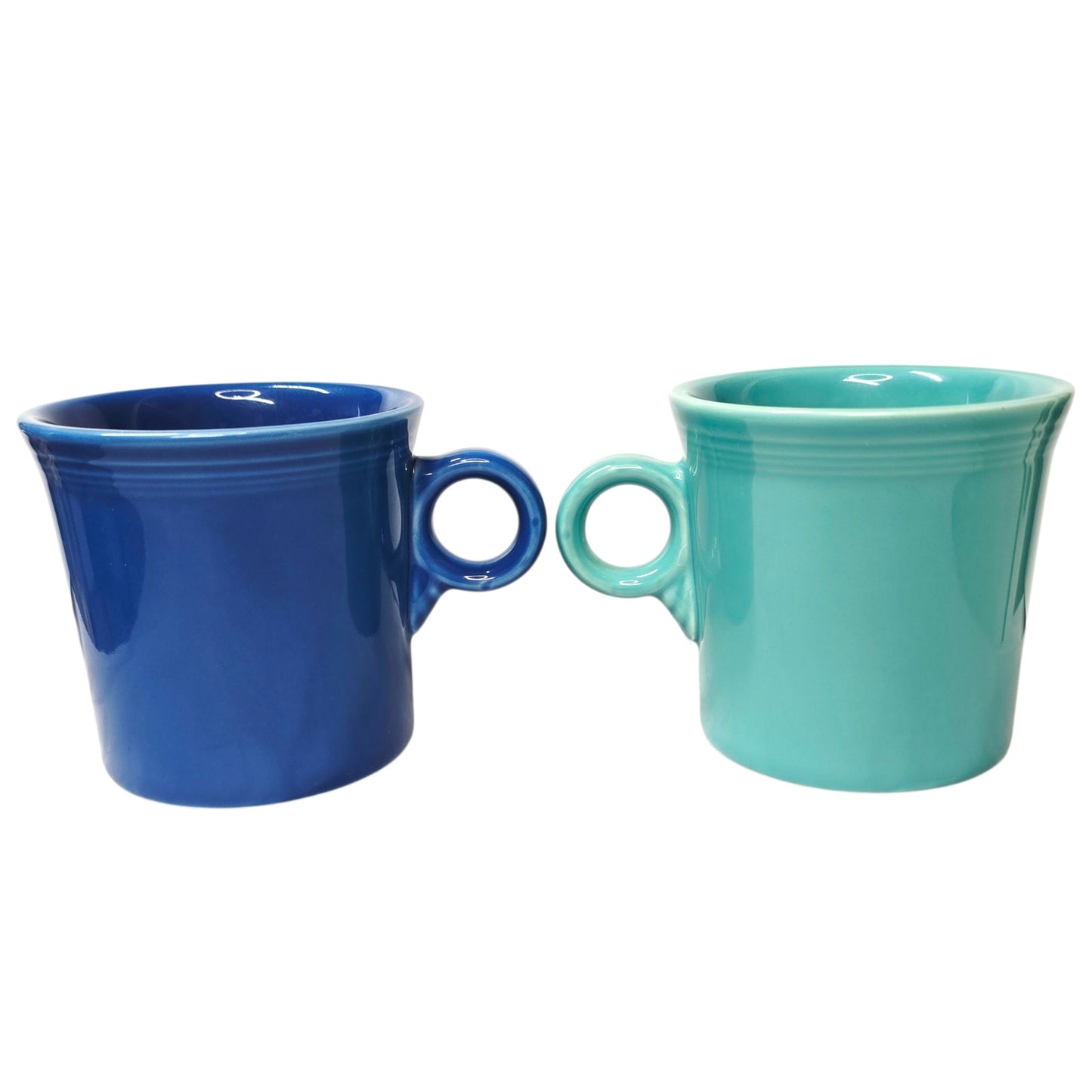 Set of 6 Fiesta Rainbow Ring Handle Mugs - Multi-Color Collection