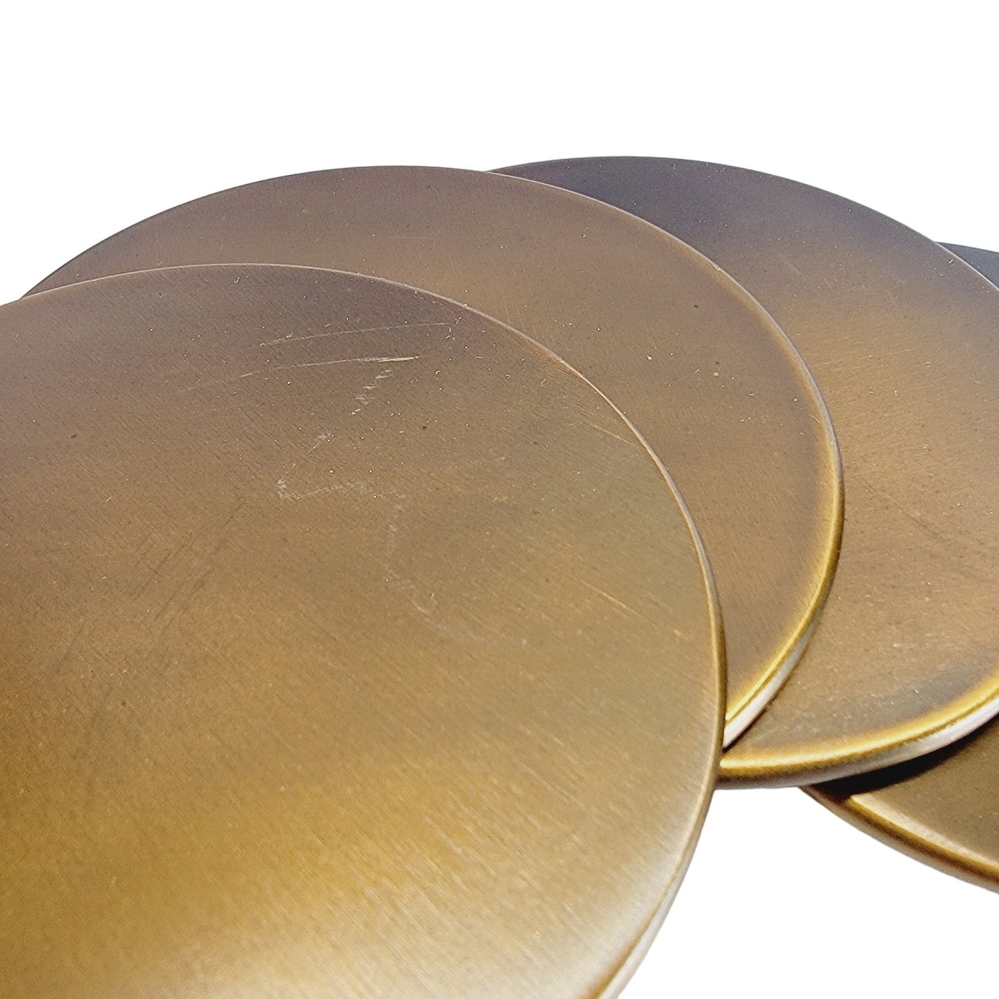 Sir | Madam Brass Coasters, Set of 4, New in Bag