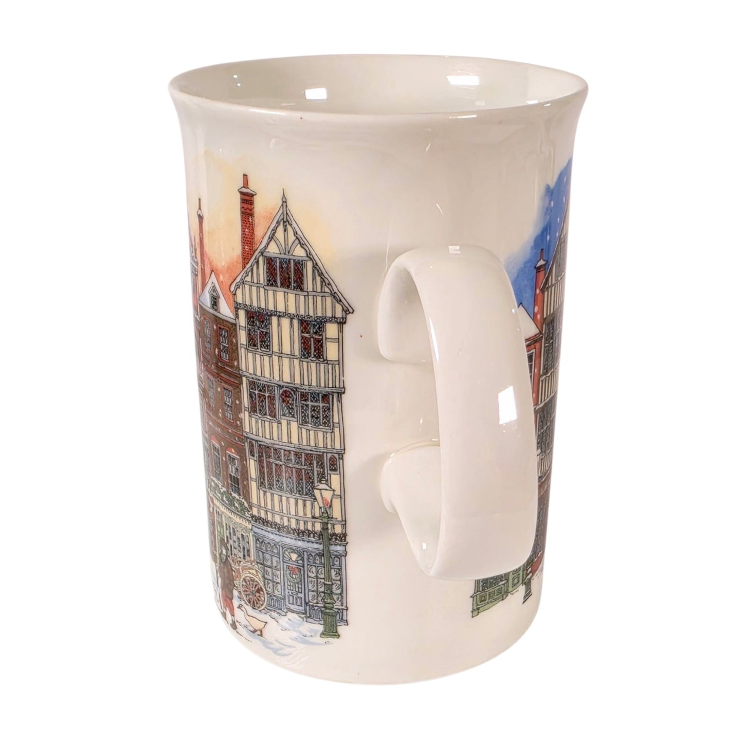 Dunoon Scotland Fine Bone China Mug Sue Scullard Village Street Geese Cup